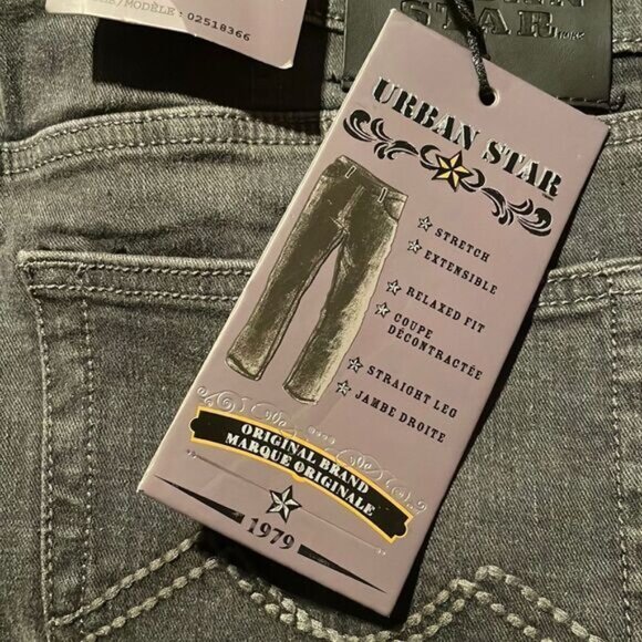 NWT Men's Urban Star Jeans Relaxed Fit Straight Gray 40 x 31 - Picture 3 of 6